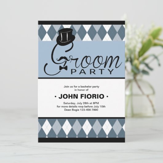 Uitnodiging Bruidsjonkersfeest (Staand voorkant)