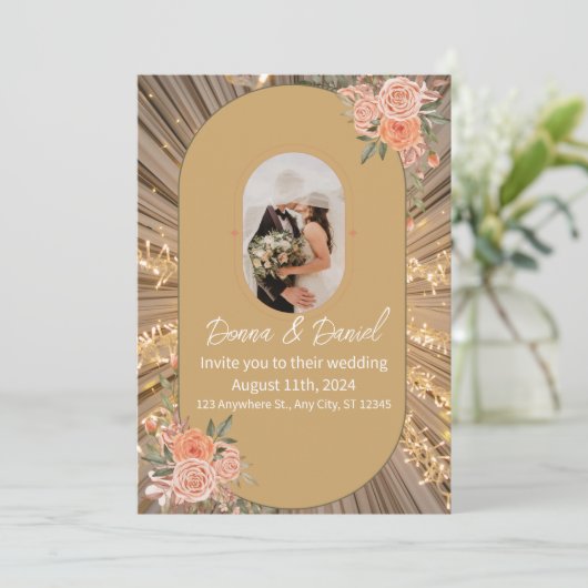 Uitnodiging bruiloft (Staand voorkant)