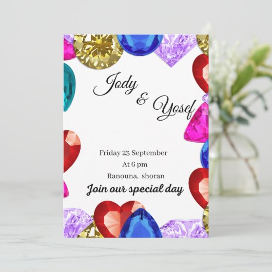 Uitnodiging bruiloft  (Staand voorkant)