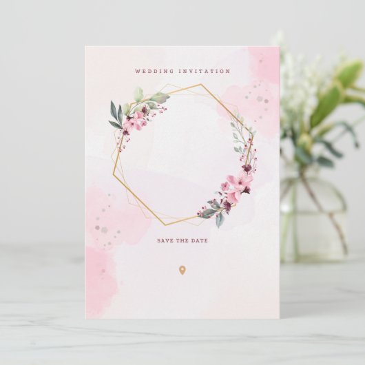 uitnodiging bruiloft (Staand voorkant)