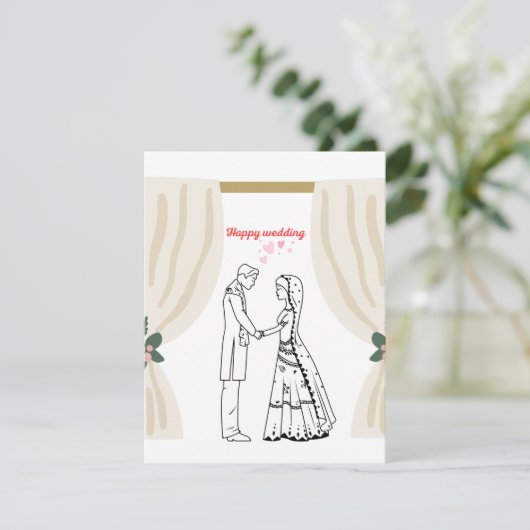 Uitnodiging bruiloft  (Staand voorkant)