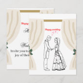 Uitnodiging bruiloft  (Voorkant / Achterkant)