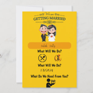 Uitnodiging bruiloft Amusant en informatief