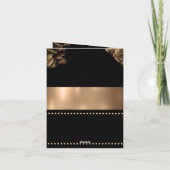 Uitnodiging bruiloft Gouden Kleurvouwkaart (Achterkant)