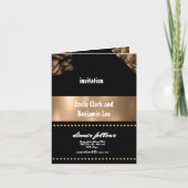 Uitnodiging bruiloft Gouden Kleurvouwkaart (Voorkant)