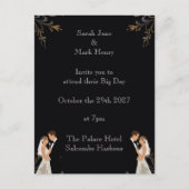 Uitnodiging Bruiloft lay-out die u kunt personalis (Voorkant)