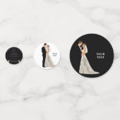 Uitnodiging Bruiloft lay-out die u kunt personalis Confetti (Achterkanten)