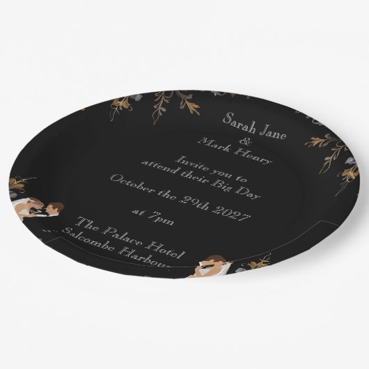 Uitnodiging Bruiloft lay-out die u kunt personalis Papieren Bordje (Gekanteld)