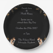 Uitnodiging Bruiloft lay-out die u kunt personalis Papieren Bordje (Voorkant)