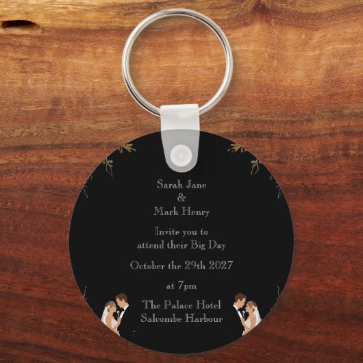 Uitnodiging Bruiloft lay-out die u kunt personalis Sleutelhanger (Voorkant)
