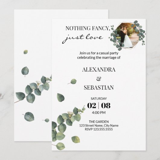 Uitnodiging bruiloftsfeest (Voorkant / Achterkant)