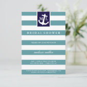 Uitnodiging Bruiloftsfeest - Naamletters Nautisch  (Staand voorkant)