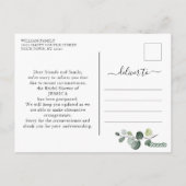 Uitnodiging Bruiloftsfeest Uitgestelde Datum Elega (Achterkant)