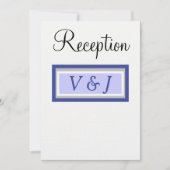 Uitnodiging bruiloftsreceptie Periwinkle Monogram (Voorkant)