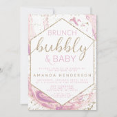 Uitnodiging Brunch Bubble & Baby Marble Baby showe (Voorkant)