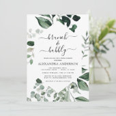 Uitnodiging Brunch & Bubble Vrijgezellenfeest Gree (Staand voorkant)