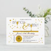 Uitnodiging Brunch en Bubble Birthday (Staand voorkant)