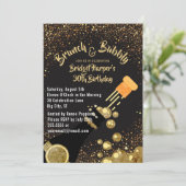 Uitnodiging Brunch en Bubble Champagne Birthday (Staand voorkant)