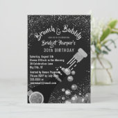 Uitnodiging Brunch en Bubble Champagne Birthday (Staand voorkant)