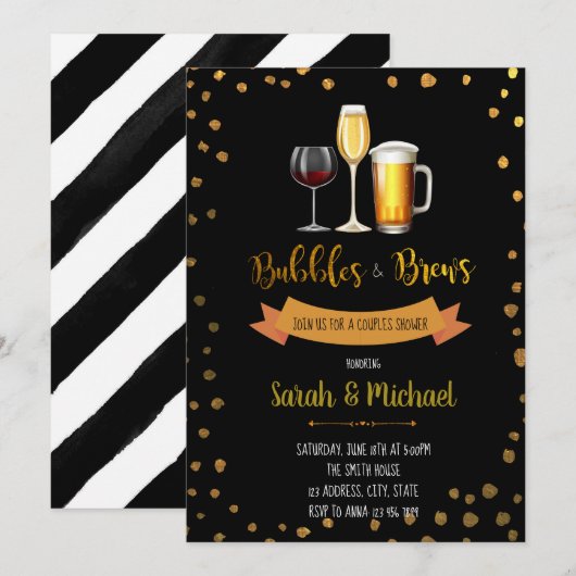 Uitnodiging bubbel- en drankfeestje (Voorkant / Achterkant)