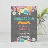 Uitnodiging bubbels feestelijke party (Staand voorkant)
