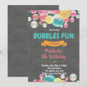 Uitnodiging bubbels feestelijke party (Voorkant / Achterkant)