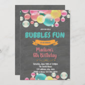 Uitnodiging bubbels feestje (Voorkant / Achterkant)