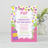 Uitnodiging Bubble Birthday / Uitnodiging Bubble (Staand voorkant)