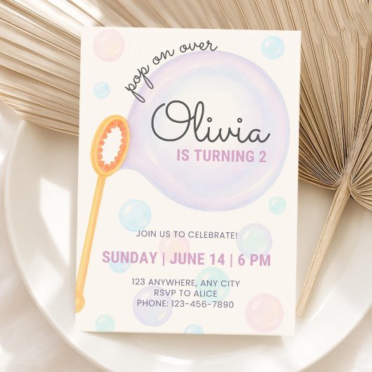 Uitnodiging Bubble Birthday, Uitnodiging tweede ve