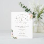 Uitnodiging Budget 30th Anniversary Heart Floral (Staand voorkant)