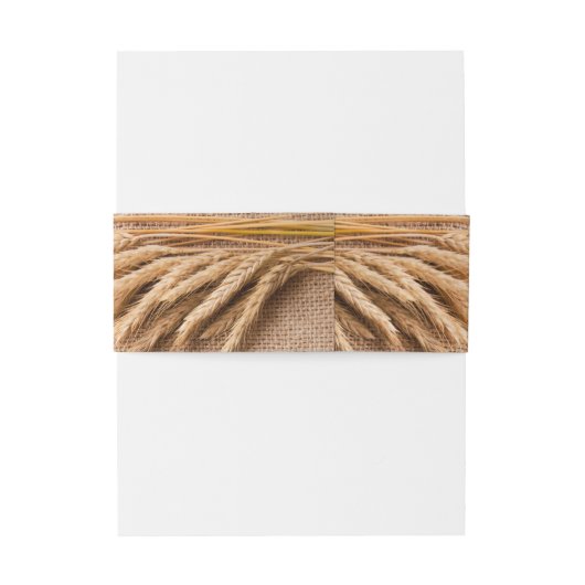 Uitnodiging Buikband Tarwe op Burlap Sack Land Uitnodigingen Wikkel (Achterkant Voorbeeld)