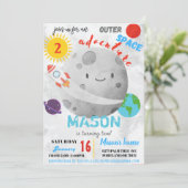 Uitnodiging buitendag voor ruimteavontuur (Staand voorkant)