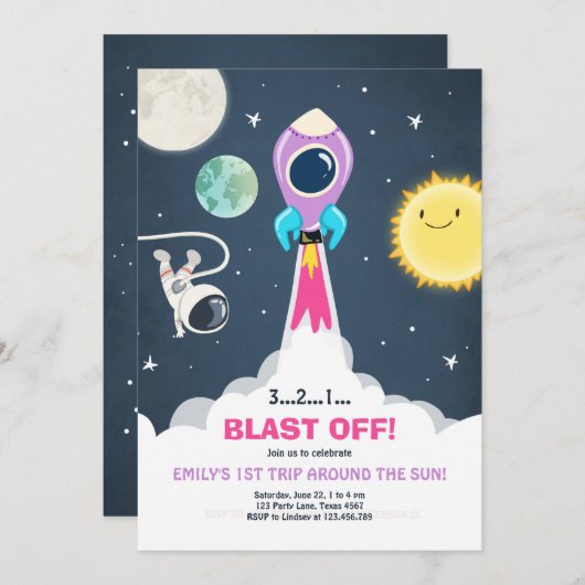 Uitnodiging buitenruimtevaart (Voorkant / Achterkant)