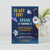 Uitnodiging buitenruimtevaart (Staand voorkant)