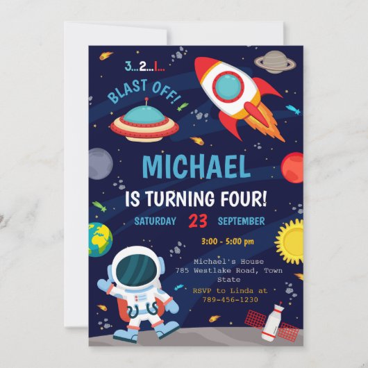 Uitnodiging buitenruimtevaart (Voorkant)