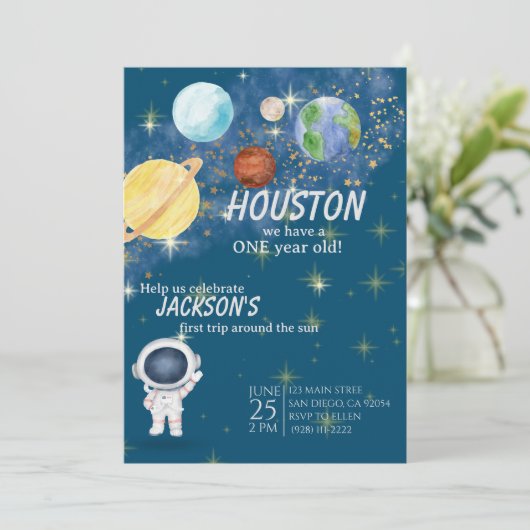 Uitnodiging buitenruimtevaart (Staand voorkant)