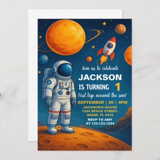 Uitnodiging buitenruimtevaart (Voorkant / Achterkant)