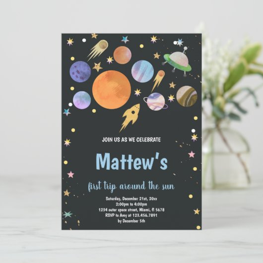 Uitnodiging buitenruimtevaart (Staand voorkant)