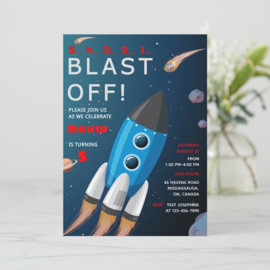 Uitnodiging buitenruimtevaart (Staand voorkant)