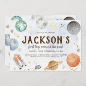 Uitnodiging buitenruimtevaart, planetenmelkweg (Voorkant / Achterkant)