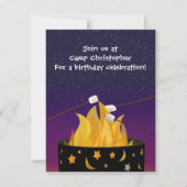 Uitnodiging buitenshuis Camping Party (Voorkant)