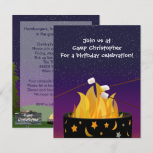 Uitnodiging buitenshuis Camping Party