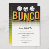 Uitnodiging Bunco Dice Game Party (Voorkant / Achterkant)