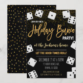 Uitnodiging Bunco-partij voor nieuwe jaren (Voorkant / Achterkant)