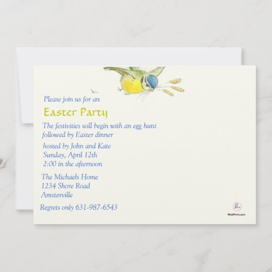 Uitnodiging bunnies paasfeest (Achterkant)