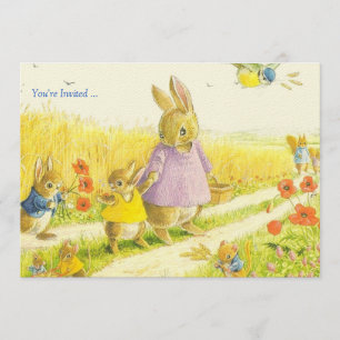 Uitnodiging bunnies paasfeest