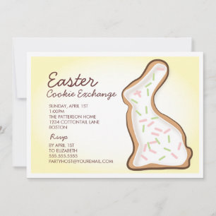 Uitnodiging bunny Cookie Swap Party