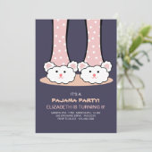 Uitnodiging bunny Slippers (Staand voorkant)