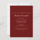 Uitnodiging Burgundy Graduation Party (Achterkant)