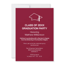 Uitnodiging Burgundy Graduation Party
